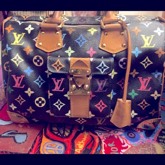 Auth Louis multicolour speedy noir - Picture 1 of 5